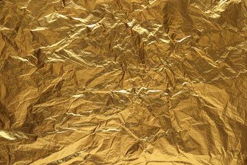 gold foil crumpled abstract background