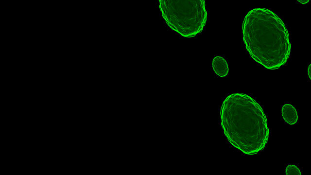 3d render of plant chloroplast organelle on black background copy space