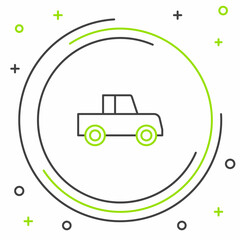 Line Car icon isolated on white background. Front view. Colorful outline concept. Vector