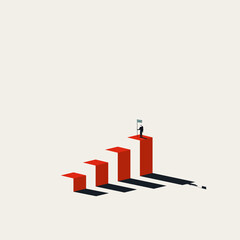 Business goal and target vector concept. Symbol of success, achievement, ambition and growth. Minimal illustration.