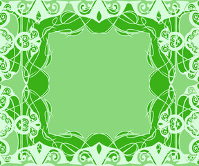 Zielone tło z ramką. © Hanna