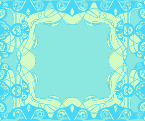 Niebieskie tło z ramką. © Hanna
