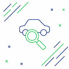 Line Car sharing icon isolated on white background. Carsharing sign. Transport renting service concept. Colorful outline concept. Vector