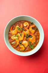 Fototapeta premium Prawns or shrimp or zinga masala curry