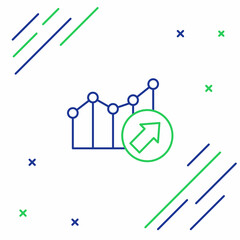 Line Financial growth increase icon isolated on white background. Increasing revenue. Colorful outline concept. Vector