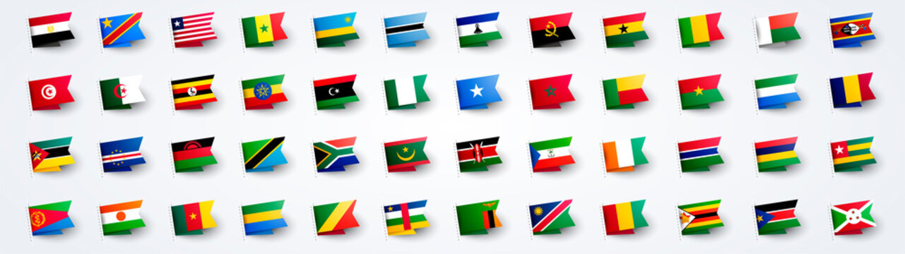 Vector Illustration Giant Africa Flag Set
