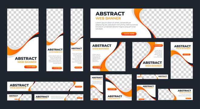 Abstract banner design web template Set, Horizontal header web banner. Modern white and yellow cover header background for website design, Social Media Cover ads banner, flyer, invitation card