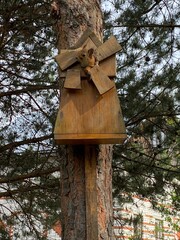 wooden bird house