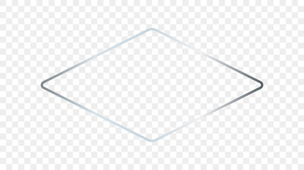 Silver glowing rounded rhombus shape frame