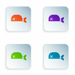 Color Pirate bandana for head icon isolated on white background. Set colorful icons in square buttons. Vector