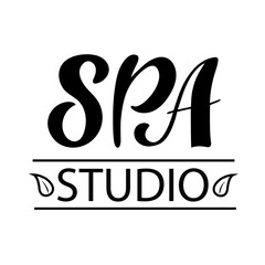 SPA studio digital hand-lettering logo for business. Vector illustration. Logo for spa salon, studio.