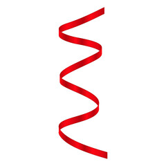 Red Spiral Ribbon Banner isolated on a white background