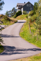 Steinsdalsfossen waterfall and landscape in Norway 