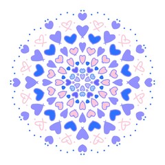 カラフル　ミニハートのブーケ　ブルー系