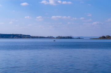 Beautiful clean water seascape. Blue background