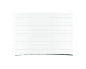 Split paper for notes isolated on a white background