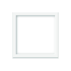 White square empty picture frame isolated on a white background