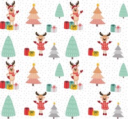 Christmas pattern with dear