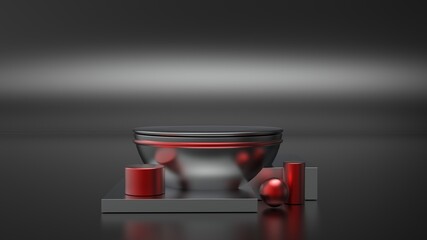 White Gold Pedestal Podium On Clearly Background, Abstract Minimal Podium Blank Space For Beauty Cosmetic Product 3d illustration