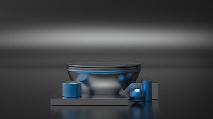 White Gold Pedestal Podium On Clearly Background, Abstract Minimal Podium Blank Space For Beauty Cosmetic Product 3d illustration