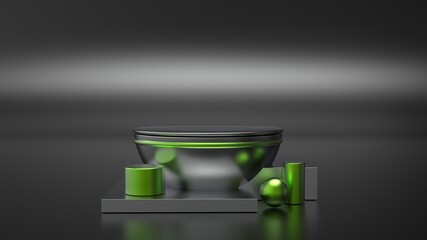 White Gold Pedestal Podium On Clearly Background, Abstract Minimal Podium Blank Space For Beauty Cosmetic Product 3d illustration