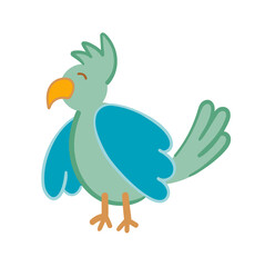 Vector illustration color parrot. Flat style. Pirate parrot