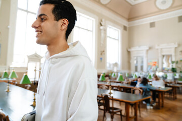 Fototapeta premium Close up of a smiling teenager walking
