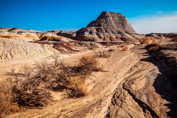 Red wind eroded hills, nature landscape