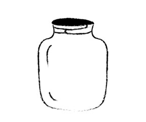 Glass jar on a white background. Silhouette. Vector illustration.