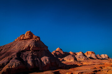 Red wind eroded hills, nature landscape