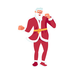 Cute traditional Santa Claus Cartoon character is dancing