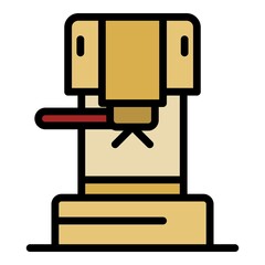 Mini coffee maker icon. Outline mini coffee maker vector icon color flat isolated