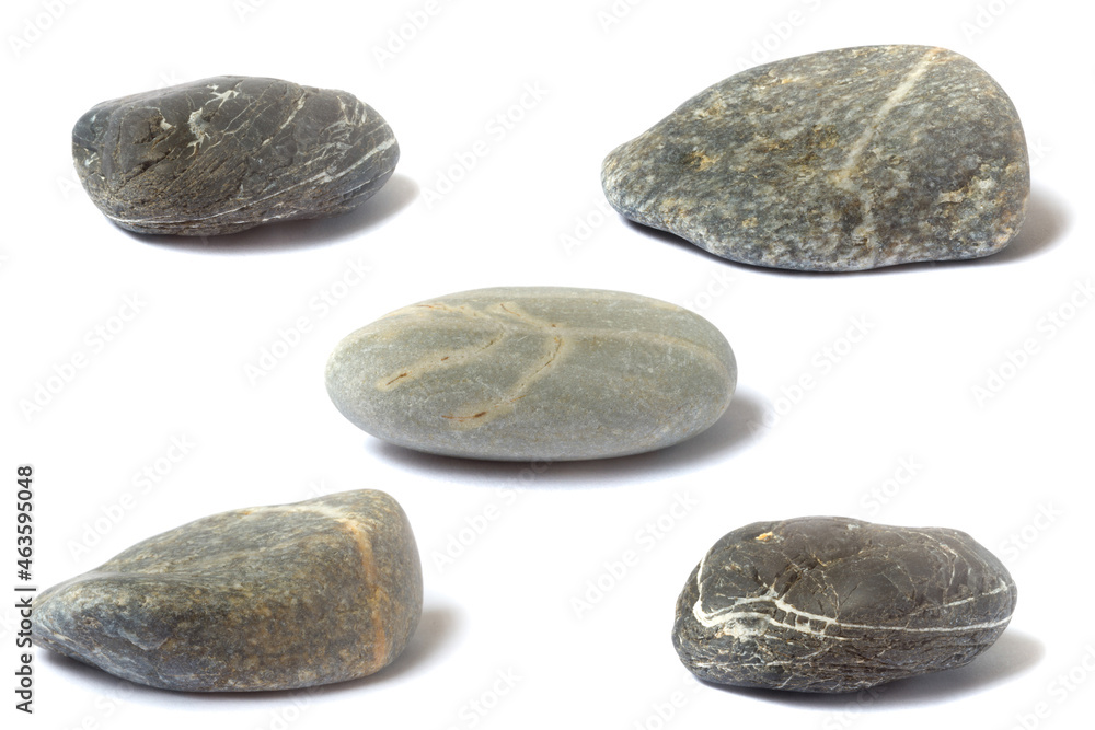 Aufkleber a set of stones with a shadow isolated on a white background
