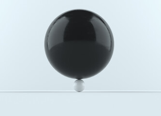 Big sphere on small sphere.