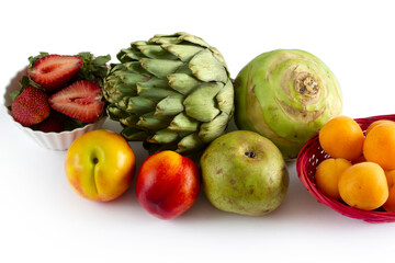 Healthy organic various fruits and vegetables.