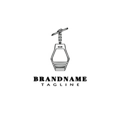 cable car logo cartoon icon design template black isolated illustration