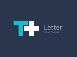 Letter T with cross and plus medical logo icon design template elements