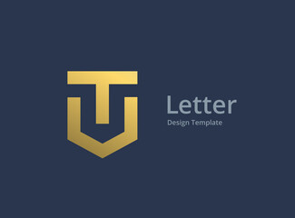 Letter T with shield logo icon design template elements
