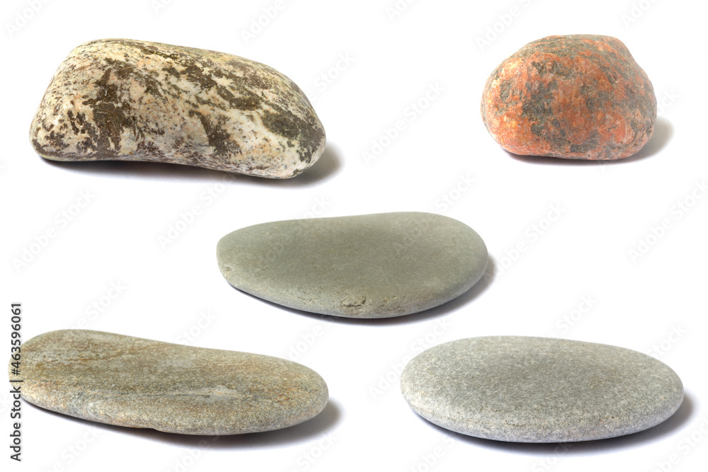 Aufkleber a set of stones with a shadow isolated on a white background