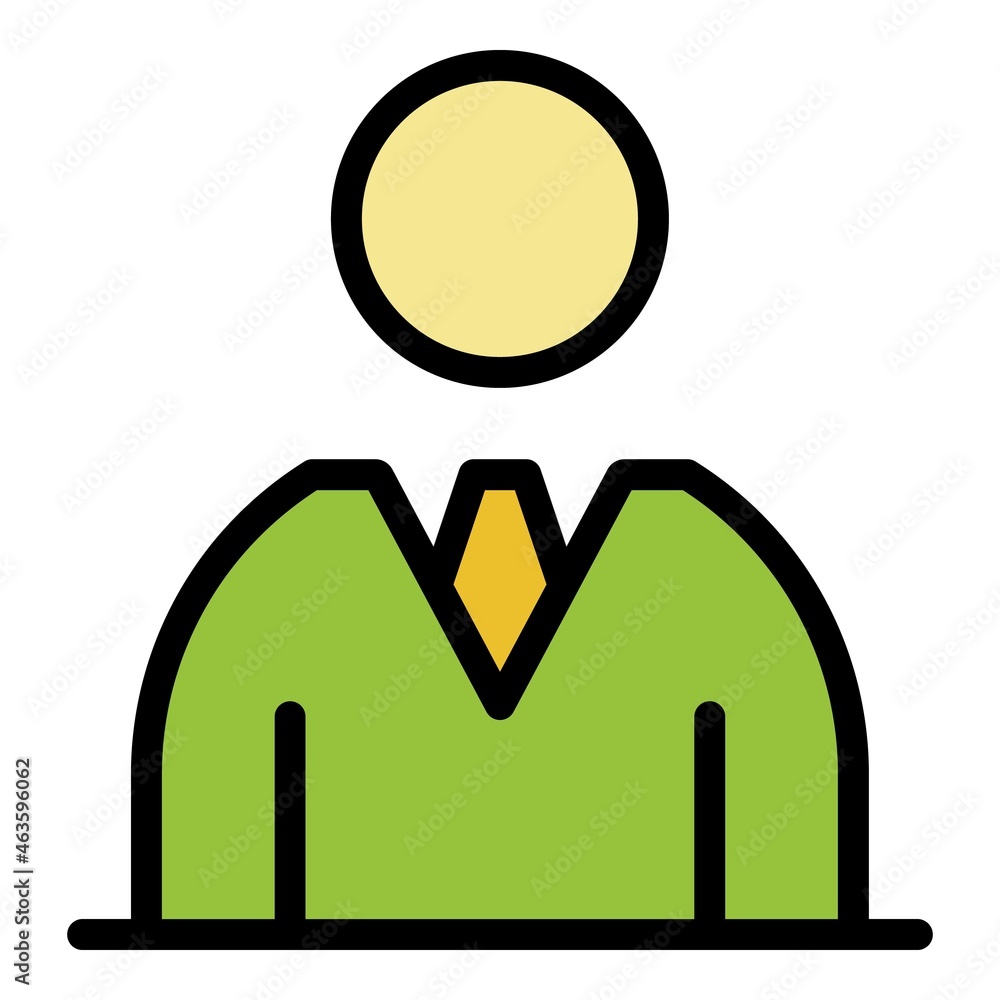 Poster businessman icon. outline businessman vector icon color flat isolated - Posters