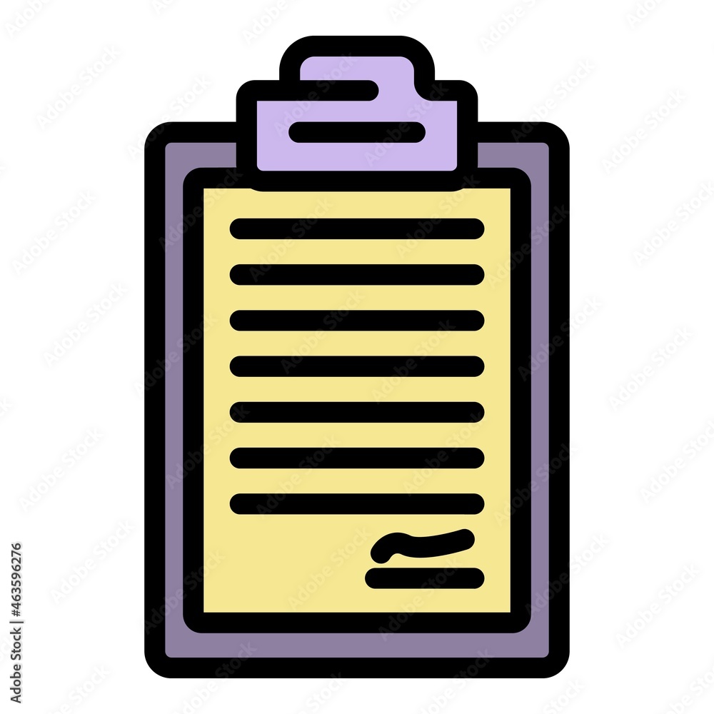 Poster contract icon. outline contract vector icon color flat isolated