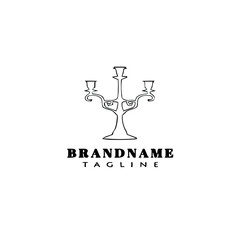 candle stick logo cartoon design icon template isolated vector illustration