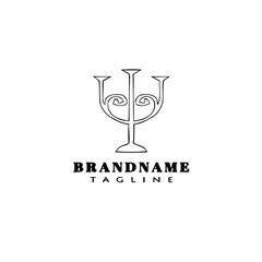 candle stick logo cartoon design icon template black isolated illustration