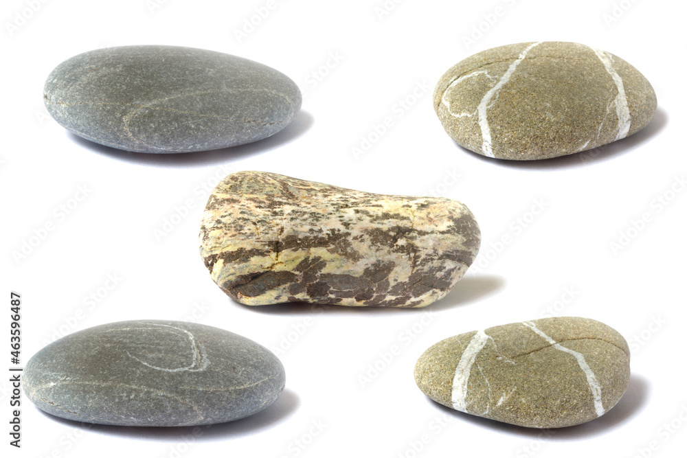 Aufkleber a set of stones with a shadow isolated on a white background