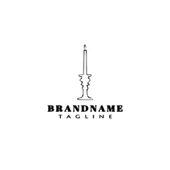 Fototapeta premium candle stick logo cartoon flat icon template black isolated vector illustration
