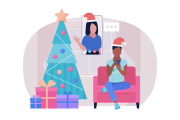 Illustration of Christmas and happy new year theme