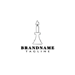 candle stick logo cartoon design icon template flat isolated vector illustration