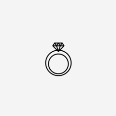 Vector illustration of diamond engagement ring