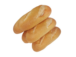 Wheat bread buns isolated on white 