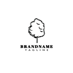candy floss logo cartoon icon design template black isolated illustration